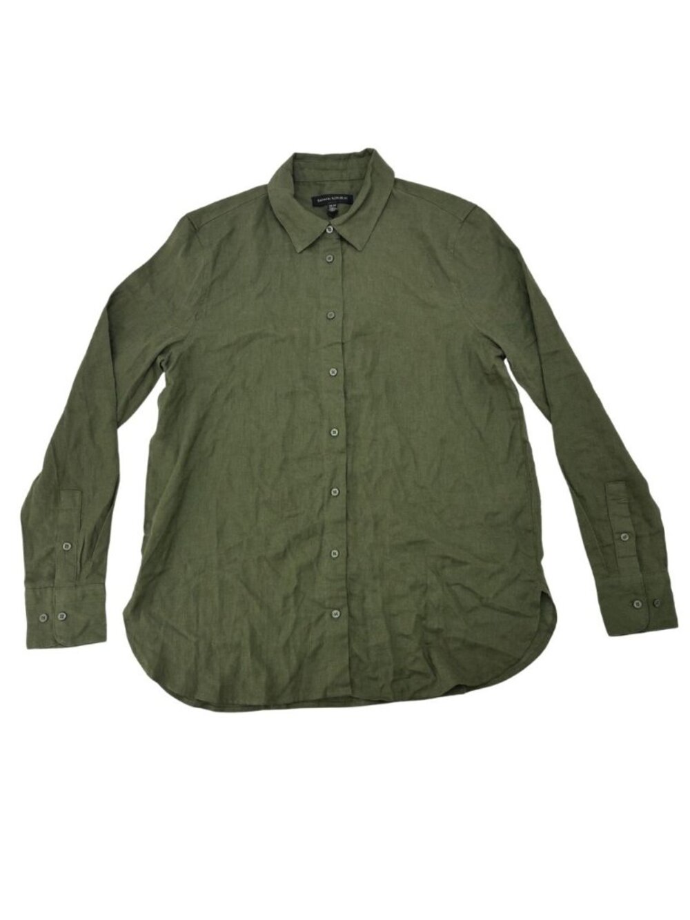 Banana Republic Women's Button Up Shirt | Green | Linen |Size Extra Small **NEW